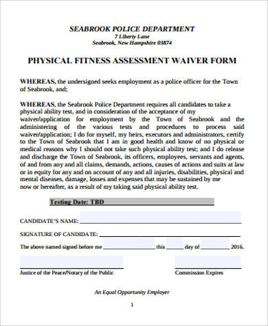 physical assessment form fitness pdf templates forms samples ms word
