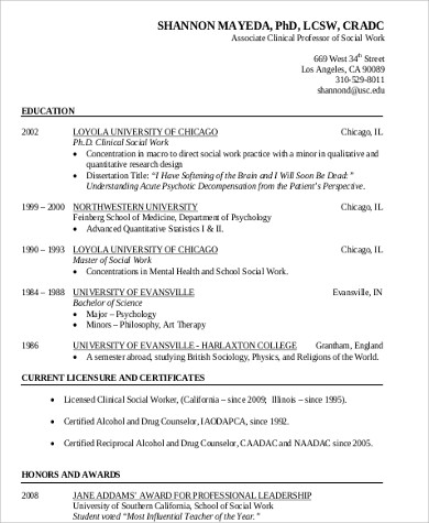 free social work resume templates