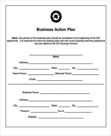 Free 8 Sample Business Action Plan Templates In Pdf Ms Word