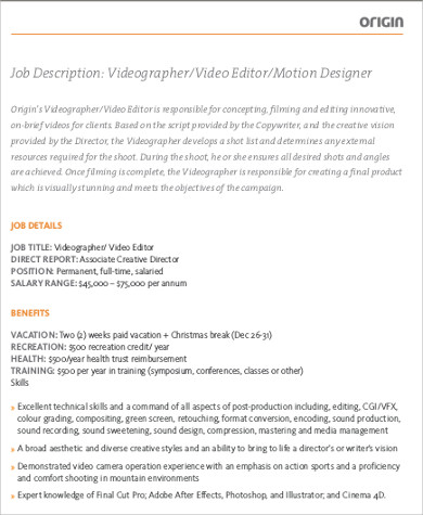 film and video editor job description 
