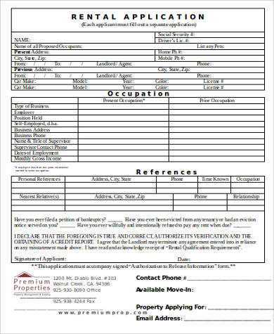 what does credit reference mean on rental applications