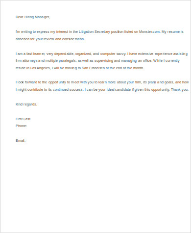 email cover letter format for job application1