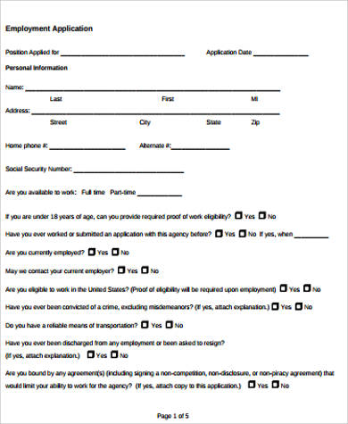 printable employment insurance application