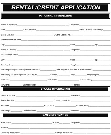 lease credit application form example