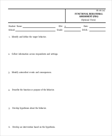 functional behavior assessment