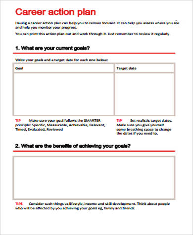 career action plan printable