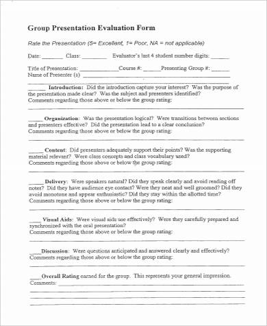 group presentation evaluation form