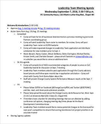 Free 9 Team Meeting Agenda Samples In Ms Word Pdf