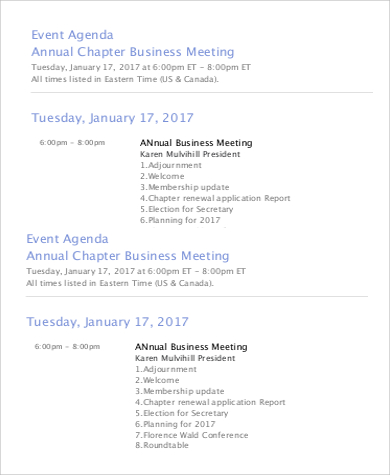 Free 9 Event Agenda Samples In Ms Word Pdf