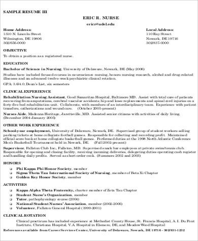 Free 8 Nursing Resume Objective Samples In Ms Word Pdf