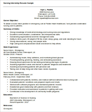 Nursing Career Objective Resume