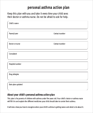 asthma personal action plan in pdf