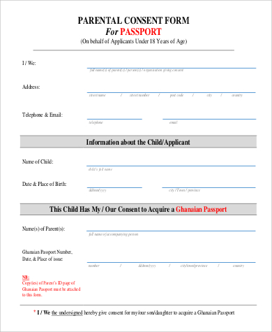 FREE 5+ Passport Consent Form Samples in PDF