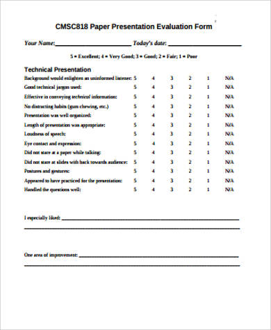 evaluation speech sheet 9  in Form Word,  PDF  Examples Presentation Evaluation