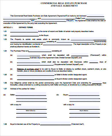 commercial business purchase agreement
