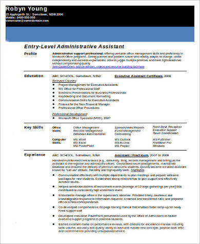 entry level administrative resume1