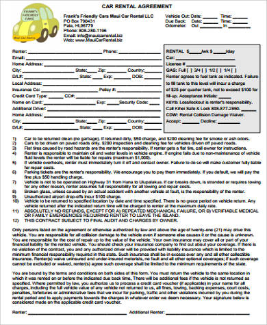 free 9 rental agreement form samples in ms word pdf