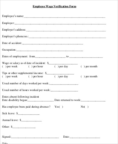 employee wage verification form pdf