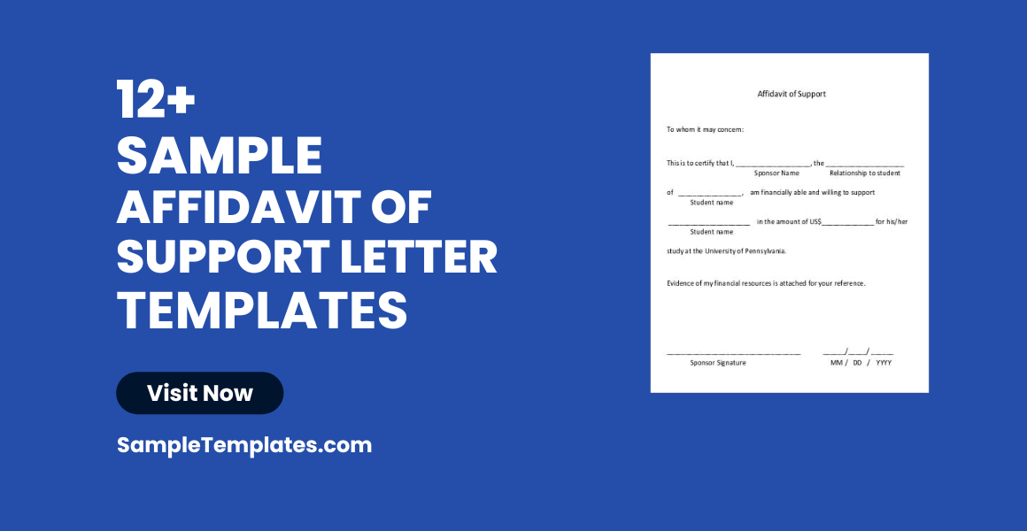 affidavit of support letter templates