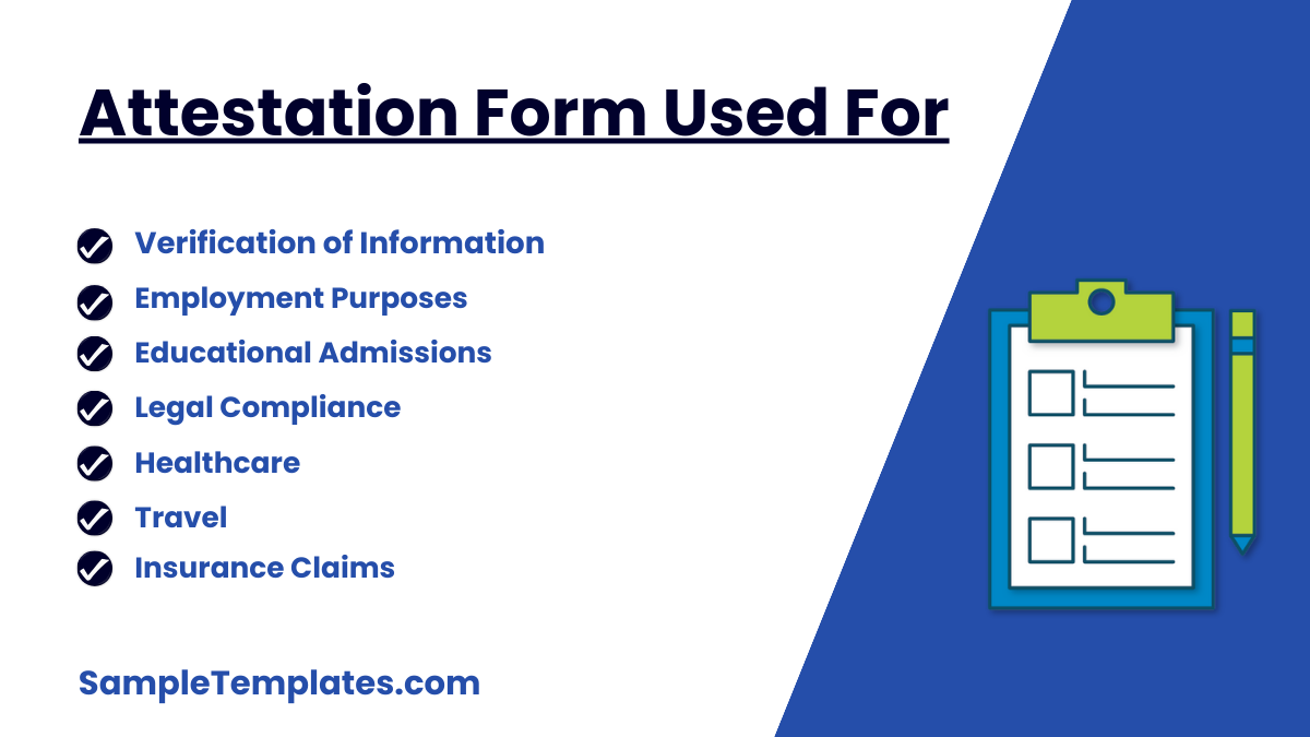 attestation form used for