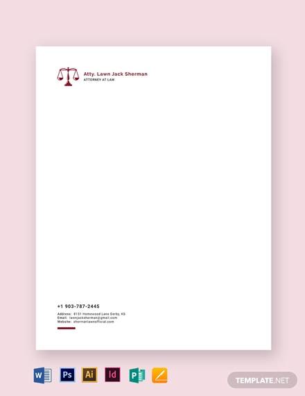 attorney at law letterhead template