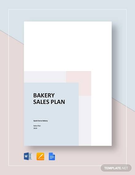 bakery sales plan template