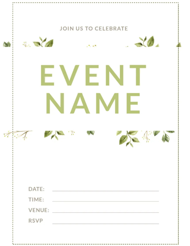 blank event invitation template
