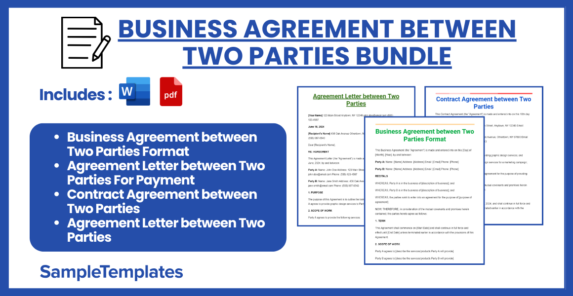 business agreement between two parties bundle