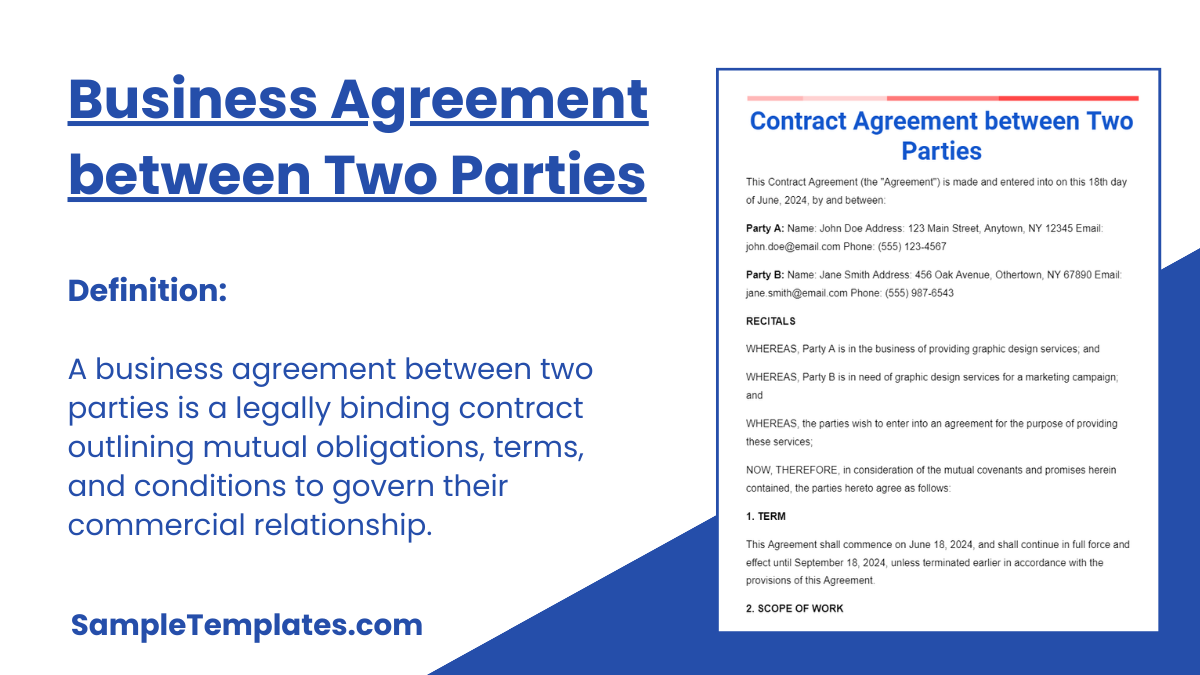 Business Agreement between Two Parties