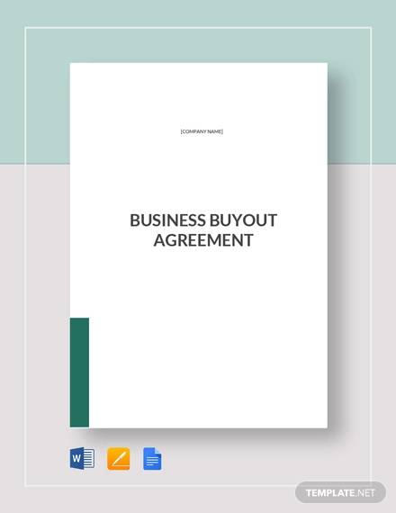 contract purchase pdf Examples 6 in  Sample Business Buyout  Agreement Word