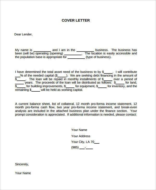 cover letter business plan example