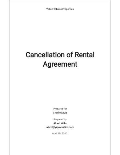 cancellation of rental agreement template