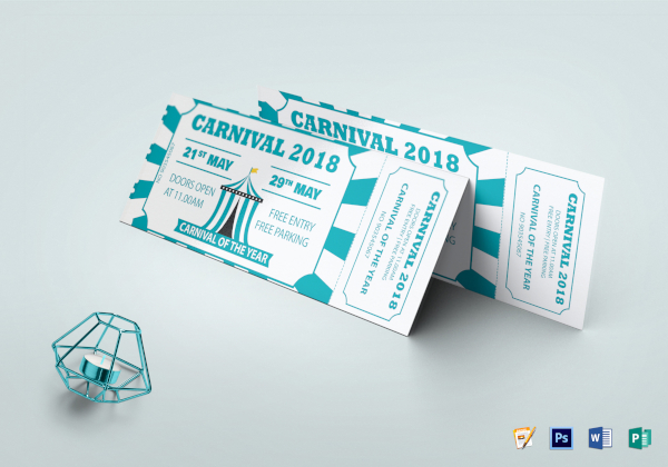 carnival event invitation ticket template