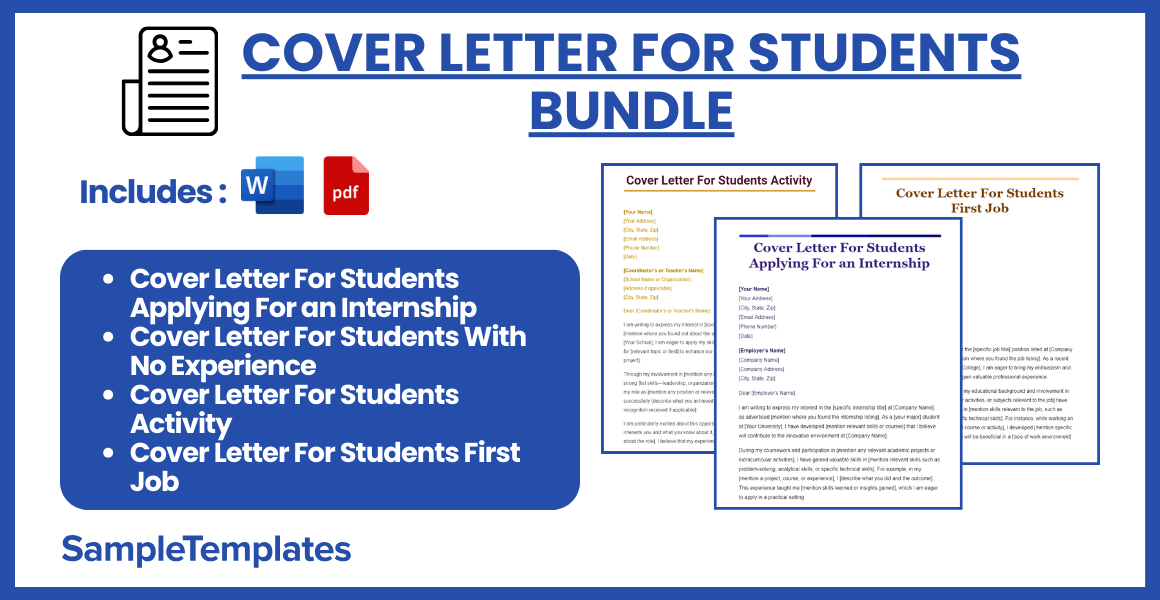cover letter for students bundle