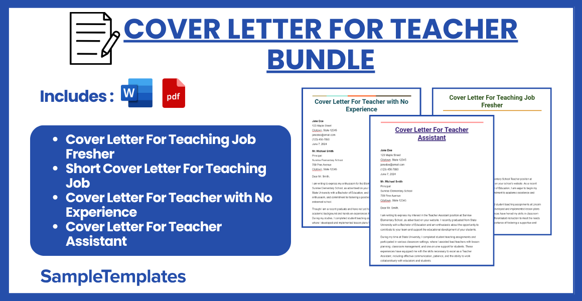 cover letter for teacher bundle
