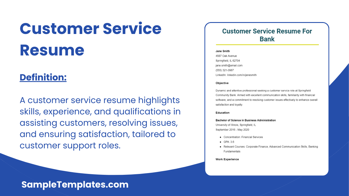 Customer Service Resume