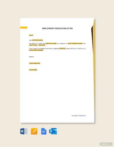 sample employment verification letter