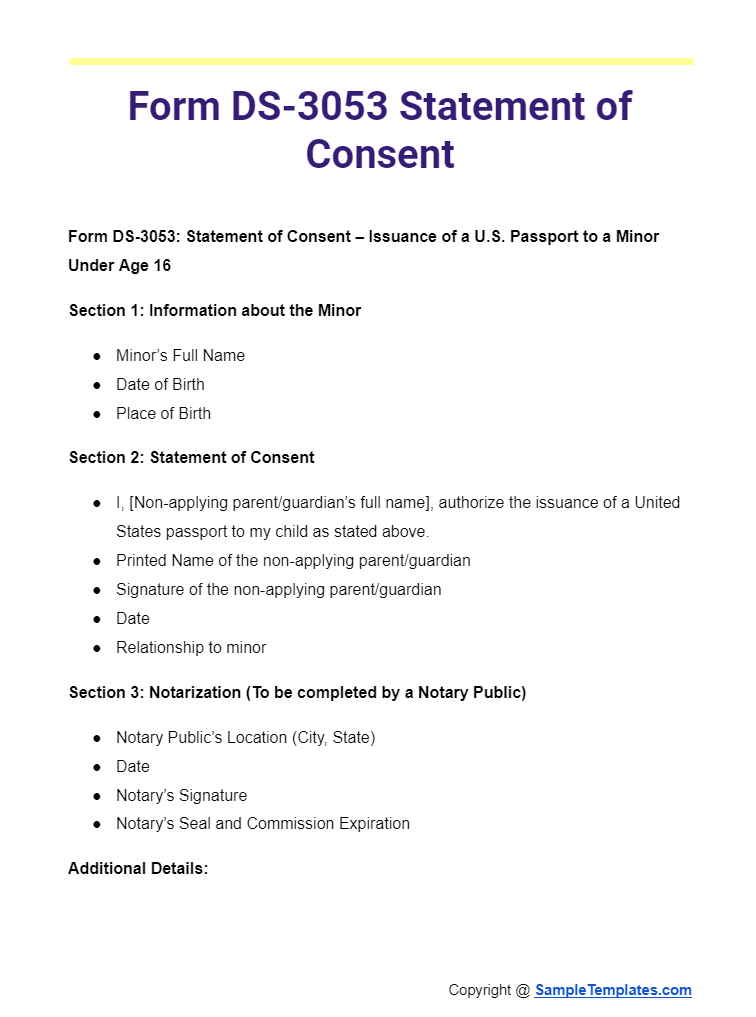 form ds 3053 statement of consent