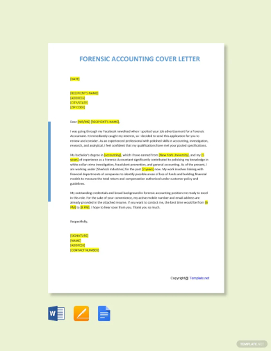 free forensic accounting cover letter template