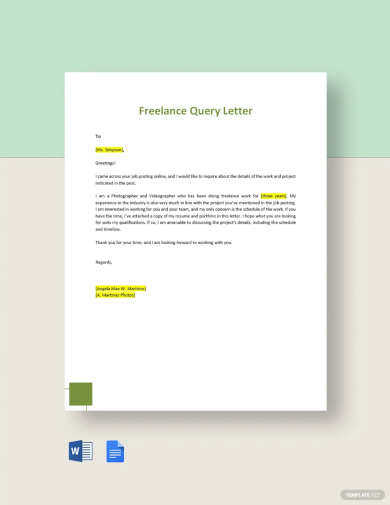 free freelance query letter template