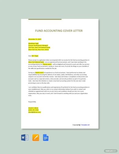 free fund accounting cover letter template