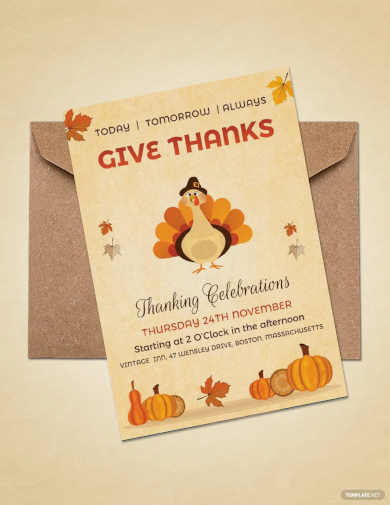 free vintage thanksgiving event celebration invitation template