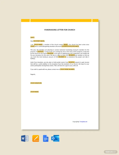 fundraising letter for church template
