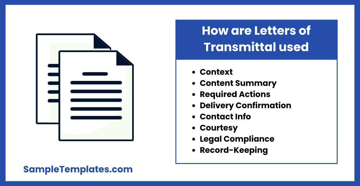 how are letters of transmittal used