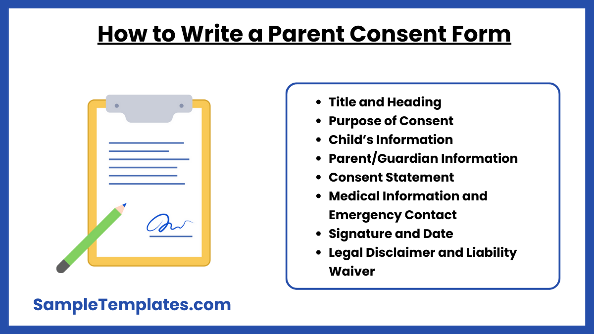 how to write a parent consent form