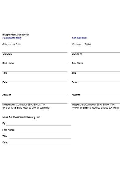 independent contractor agreement form