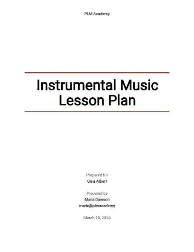 instrumental music lesson plan template