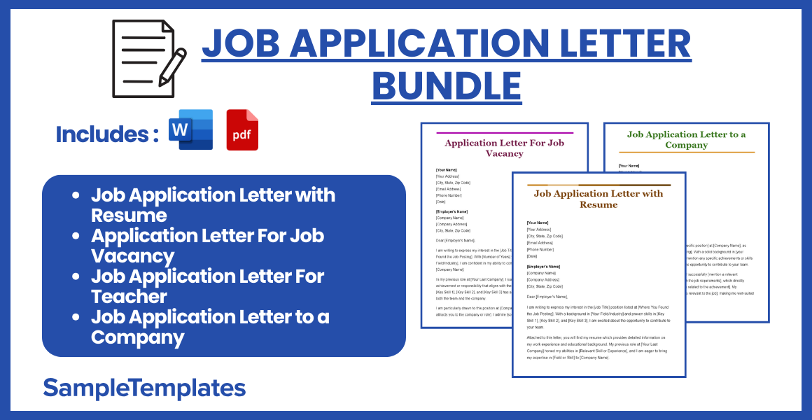 job application letter bundle