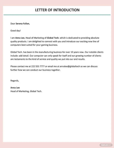 letter of introduction template