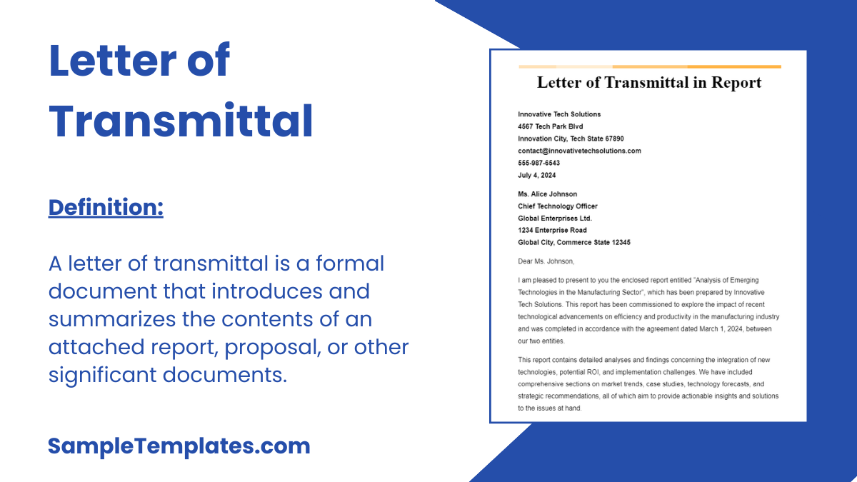 Letter of Transmittal